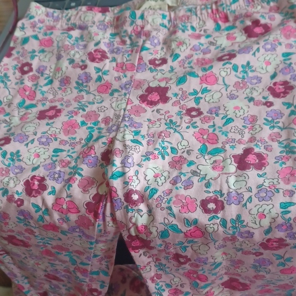 One step up 10/12 girls leggings Pink with Flowers